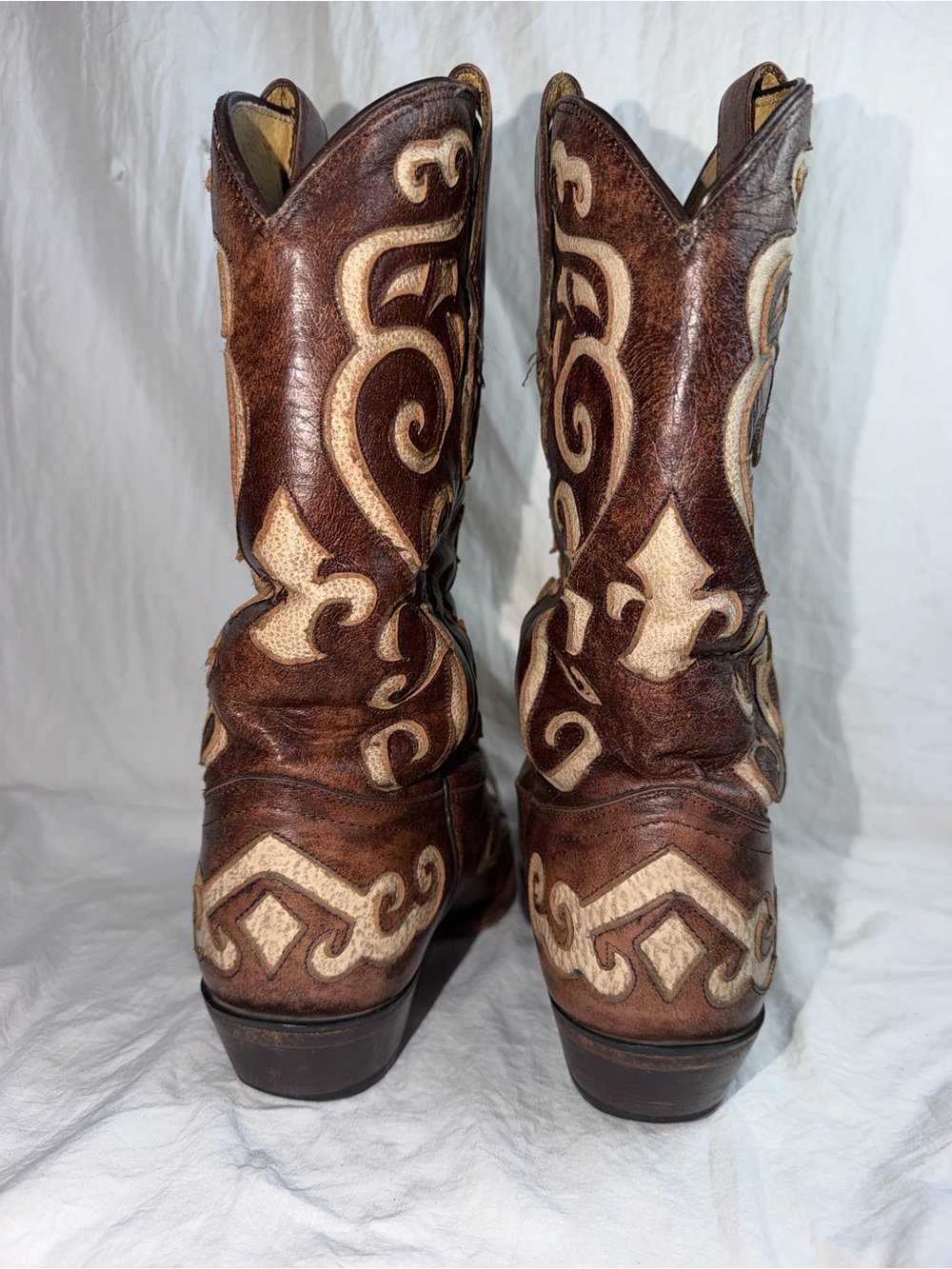 Tony Lama Earth Santa Fe Leather Snip Toe Western Boots VF3024 Size 9B - Picture 4 of 11